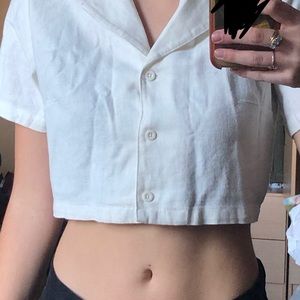 Brandy Melville cropped collared shirt